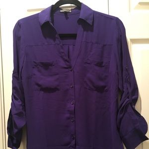 Express Purple Portofino Shirt Sz S